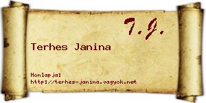 Terhes Janina névjegykártya